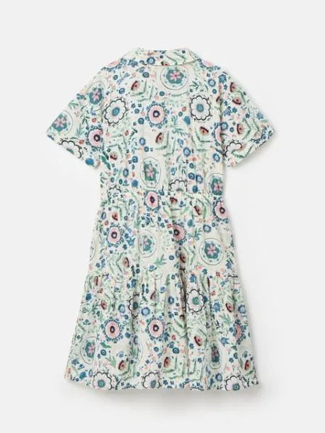Dresses Girls Joules Pink Green Textured Shirt Dress