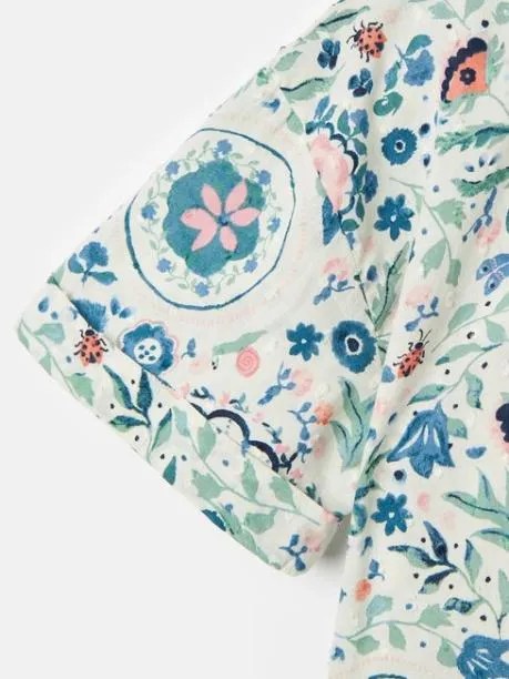 Dresses Girls Joules Pink Green Textured Shirt Dress