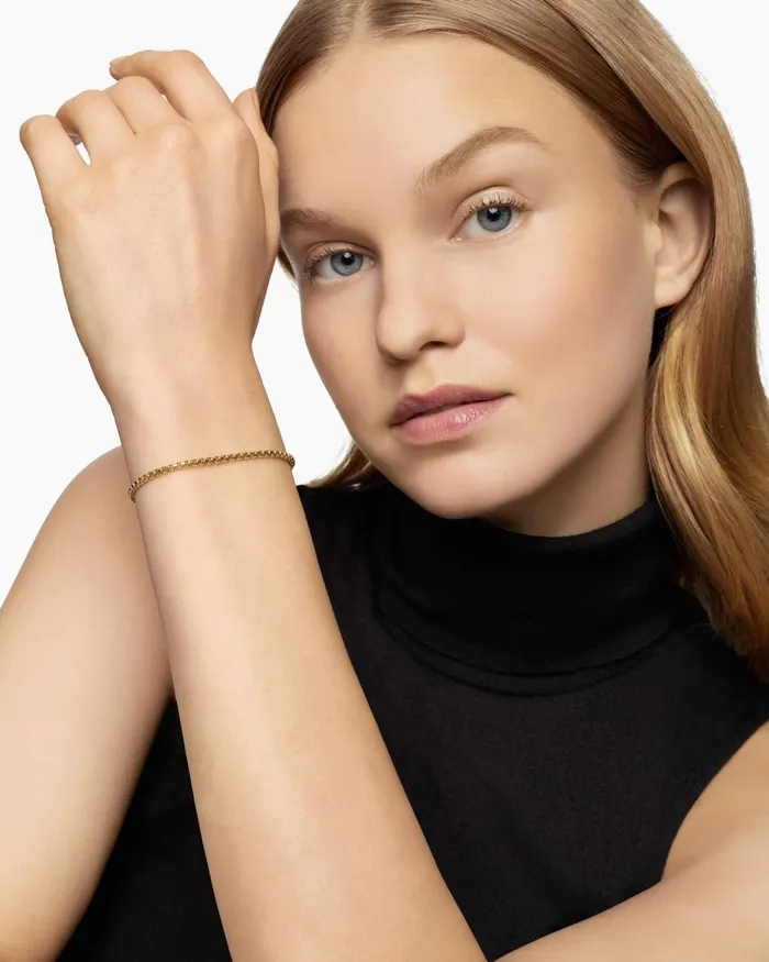 DY Bel Aire Box Chain Bracelet In 18K Yellow Gold 27mm Women David Yurman Chain DY Bel Aire Box Chain Bracelet In 18K Yellow Gold 27mm Women David Yurman Chain