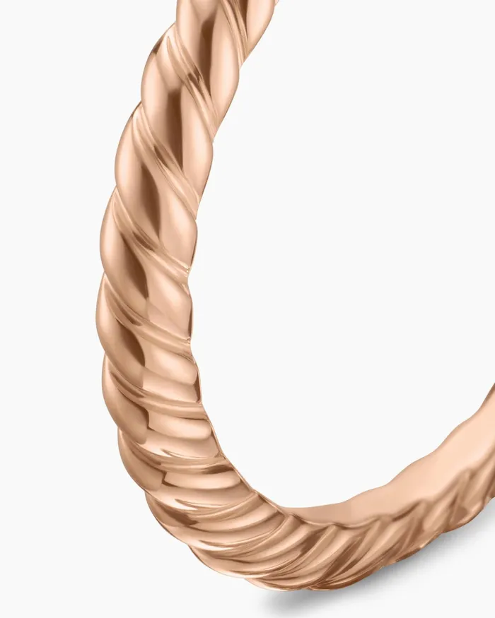 DY Cable Band Ring In 18K Rose Gold 2mm Women David Yurman Band DY Cable Band Ring In 18K Rose Gold 2mm Women David Yurman Band