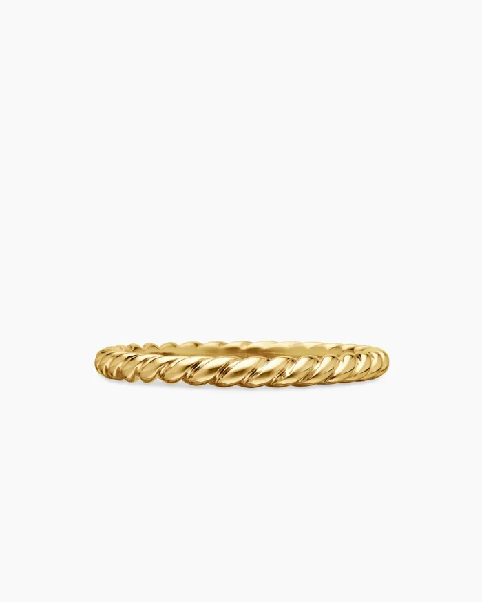 DY Cable Band Ring In 18K Yellow Gold 3mm Women David Yurman Band