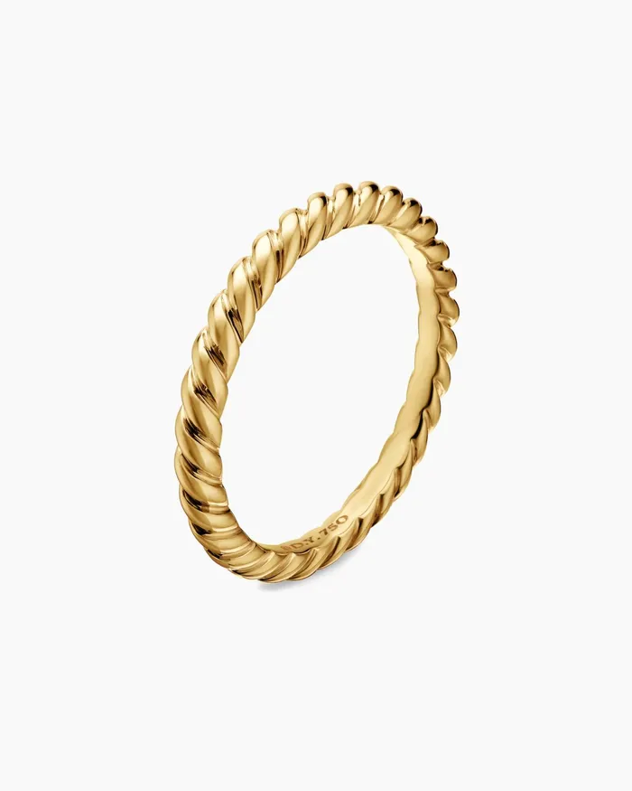DY Cable Band Ring In 18K Yellow Gold 3mm Women David Yurman Band DY Cable Band Ring In 18K Yellow Gold 3mm Women David Yurman Band