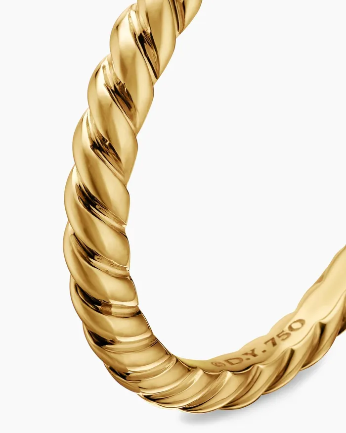 DY Cable Band Ring In 18K Yellow Gold 3mm Women David Yurman Band DY Cable Band Ring In 18K Yellow Gold 3mm Women David Yurman Band