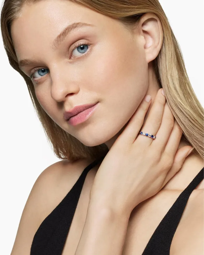 DY Eden Partway Band Ring In Platinum With Diamonds 34mm Women David Yurman Band DY Eden Partway Band Ring In Platinum With Diamonds 34mm Women David Yurman Band