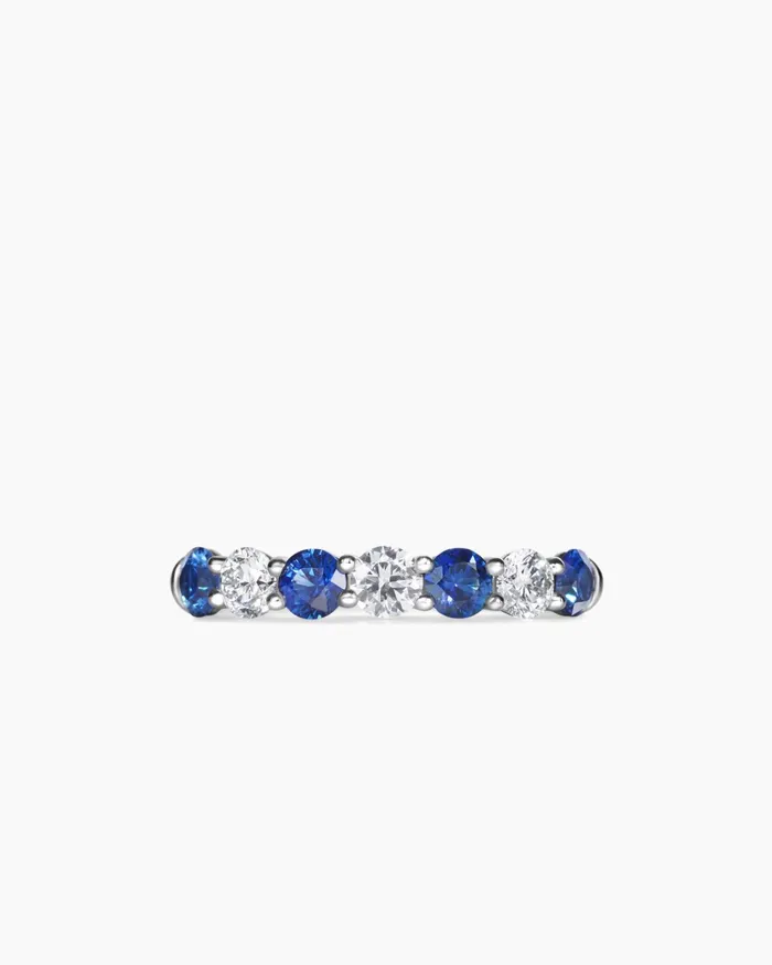 DY Eden Partway Band Ring In Platinum With Diamonds 34mm Women David Yurman Band DY Eden Partway Band Ring In Platinum With Diamonds 34mm Women David Yurman Band