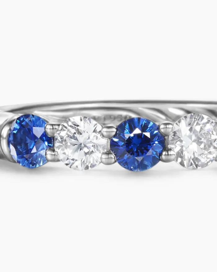 DY Eden Partway Band Ring In Platinum With Diamonds 34mm Women David Yurman Band DY Eden Partway Band Ring In Platinum With Diamonds 34mm Women David Yurman Band