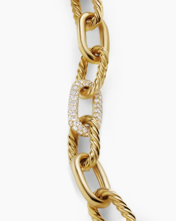 DY Madison Chain Bracelet In 18K Yellow Gold With Diamonds 11mm Women David Yurman Chain DY Madison Chain Bracelet In 18K Yellow Gold With Diamonds 11mm Women David Yurman Chain