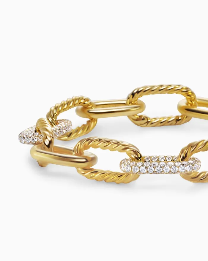 DY Madison Chain Bracelet In 18K Yellow Gold With Diamonds 11mm Women David Yurman Chain DY Madison Chain Bracelet In 18K Yellow Gold With Diamonds 11mm Women David Yurman Chain