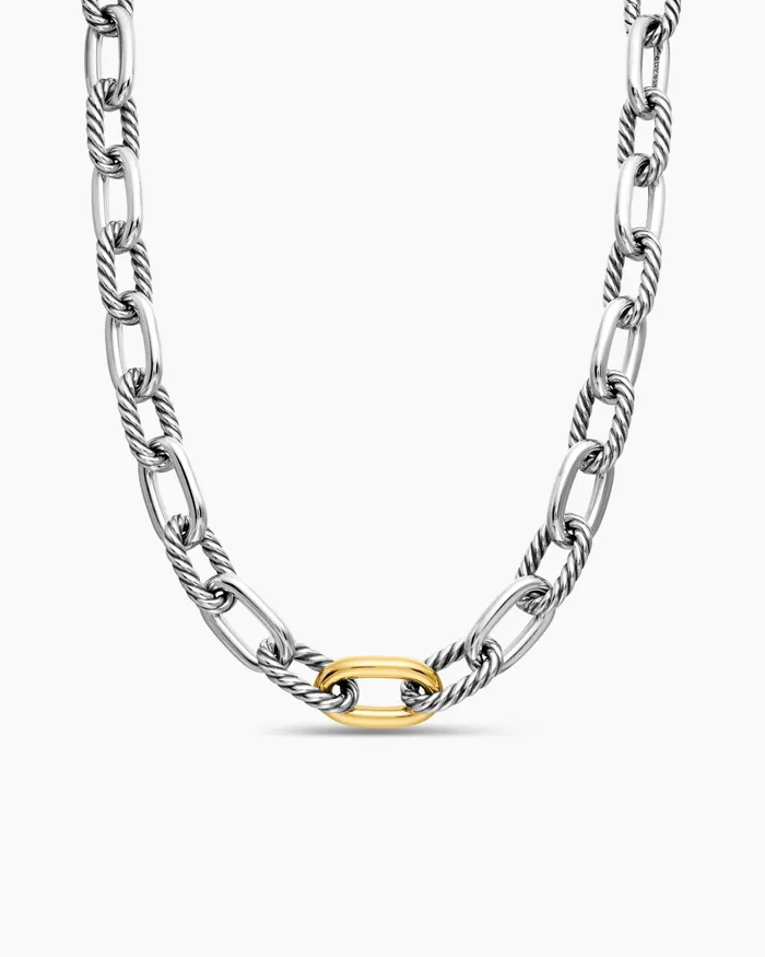 DY Madison Chain Necklace In Sterling Silver With 18K Yellow Gold 135mm Women David Yurman Chain DY Madison Chain Necklace In Sterling Silver With 18K Yellow Gold 135mm Women David Yurman Chain