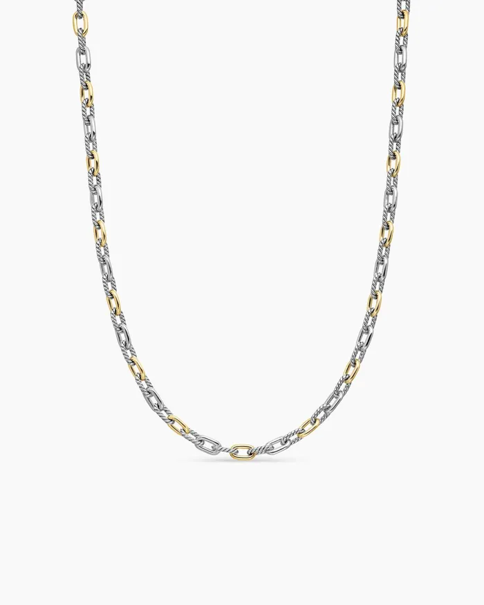 DY Madison Chain Necklace In Sterling Silver With 18K Yellow Gold 55mm Women David Yurman Chain DY Madison Chain Necklace In Sterling Silver With 18K Yellow Gold 55mm Women David Yurman Chain