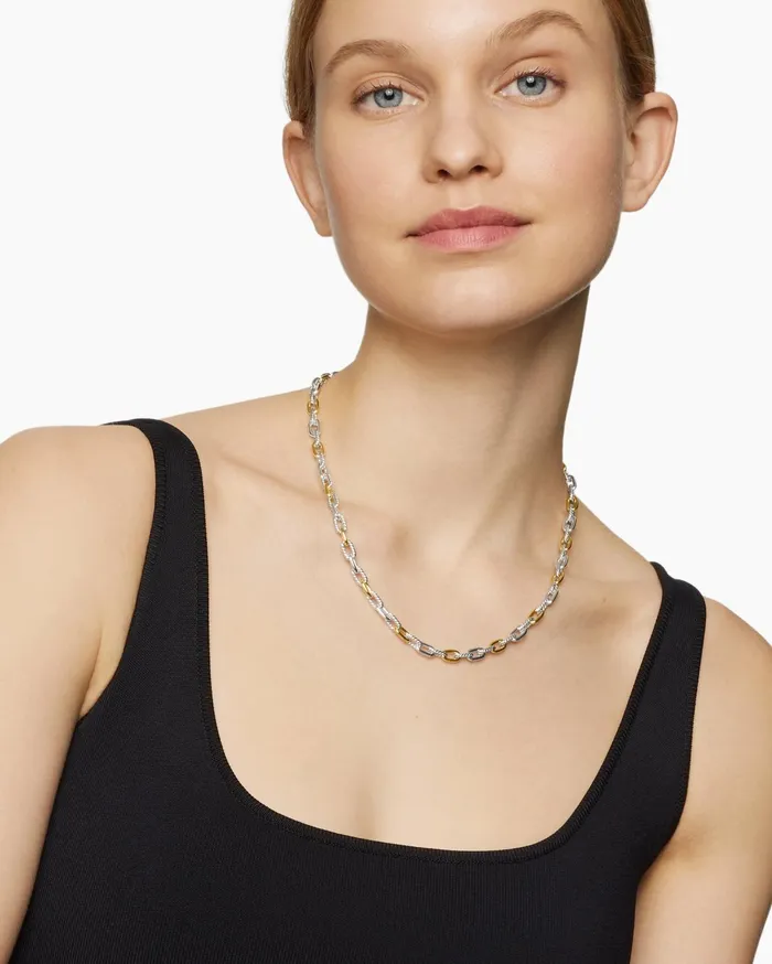 DY Madison Chain Necklace In Sterling Silver With 18K Yellow Gold 55mm Women David Yurman Chain DY Madison Chain Necklace In Sterling Silver With 18K Yellow Gold 55mm Women David Yurman Chain