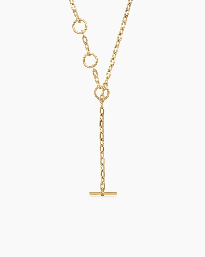 DY Madison Three Ring Chain Necklace In 18K Yellow Gold 3mm Women David Yurman Chain DY Madison Three Ring Chain Necklace In 18K Yellow Gold 3mm Women David Yurman Chain