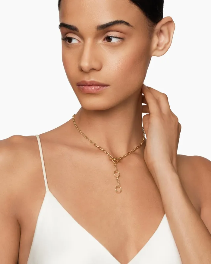 DY Madison Three Ring Chain Necklace In 18K Yellow Gold 3mm Women David Yurman Chain DY Madison Three Ring Chain Necklace In 18K Yellow Gold 3mm Women David Yurman Chain