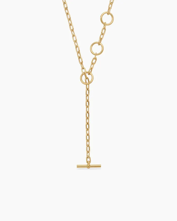 DY Madison Three Ring Chain Necklace In 18K Yellow Gold 3mm Women David Yurman Chain DY Madison Three Ring Chain Necklace In 18K Yellow Gold 3mm Women David Yurman Chain