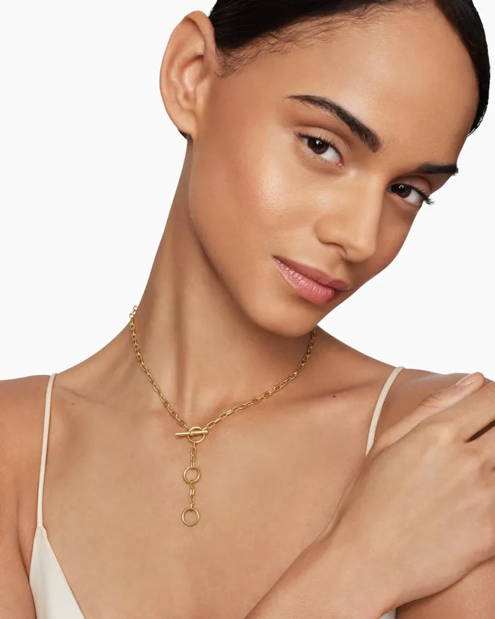 DY Madison Three Ring Chain Necklace In 18K Yellow Gold 3mm Women David Yurman Chain DY Madison Three Ring Chain Necklace In 18K Yellow Gold 3mm Women David Yurman Chain