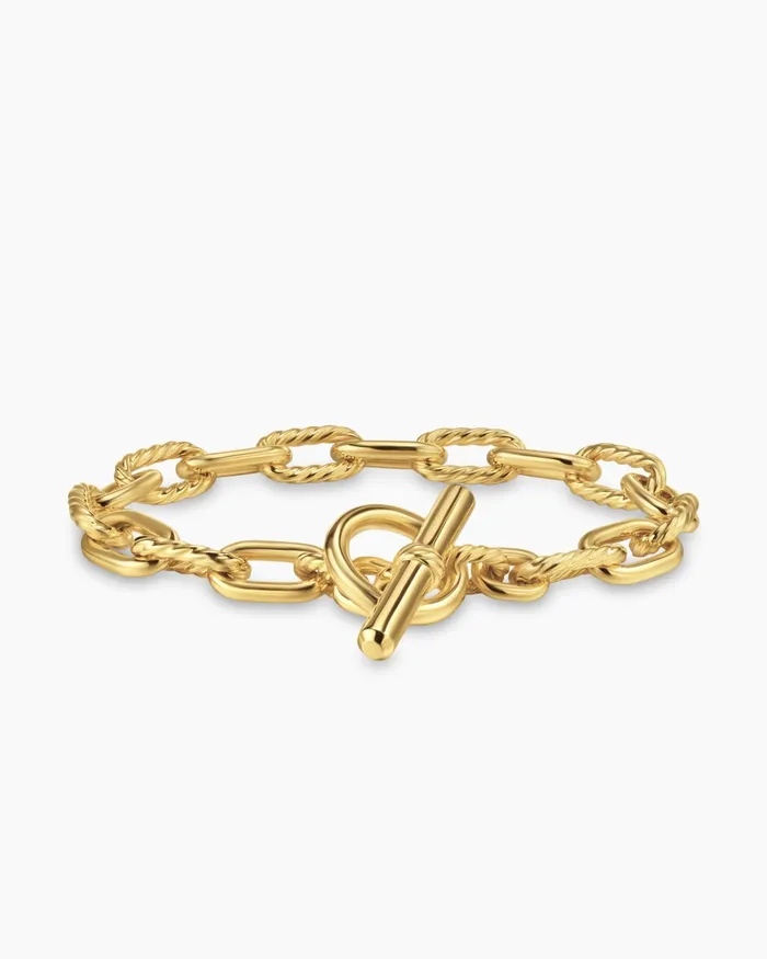 DY Madison Toggle Chain Bracelet In 18K Yellow Gold 85mm Women David Yurman Chain DY Madison Toggle Chain Bracelet In 18K Yellow Gold 85mm Women David Yurman Chain