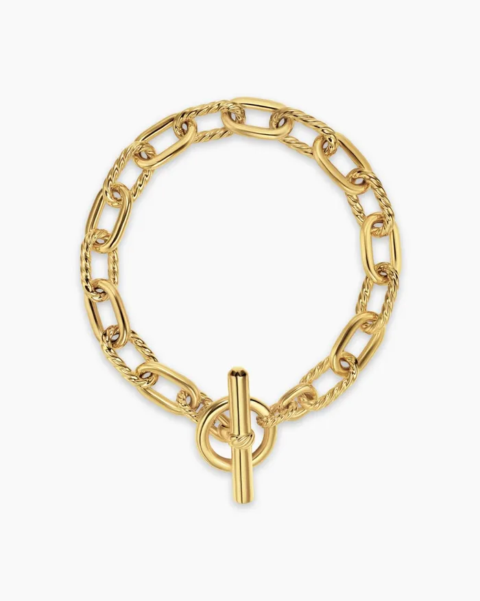 DY Madison Toggle Chain Bracelet In 18K Yellow Gold 85mm Women David Yurman Chain DY Madison Toggle Chain Bracelet In 18K Yellow Gold 85mm Women David Yurman Chain