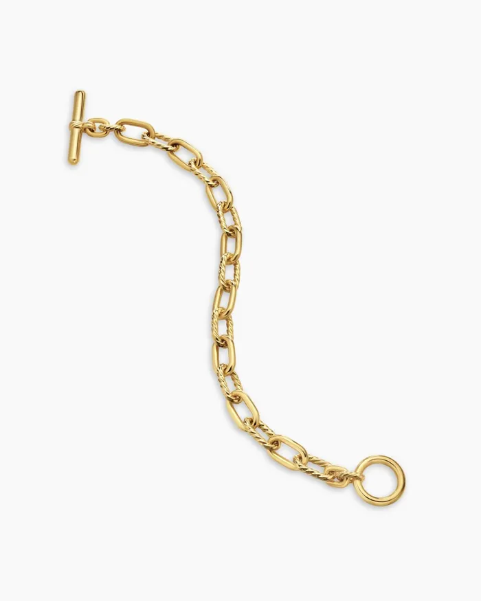 DY Madison Toggle Chain Bracelet In 18K Yellow Gold 85mm Women David Yurman Chain DY Madison Toggle Chain Bracelet In 18K Yellow Gold 85mm Women David Yurman Chain