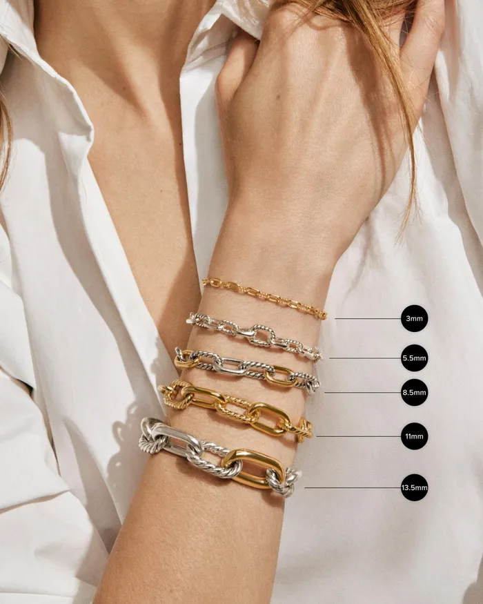 DY Madison Toggle Chain Bracelet In 18K Yellow Gold 85mm Women David Yurman Chain DY Madison Toggle Chain Bracelet In 18K Yellow Gold 85mm Women David Yurman Chain