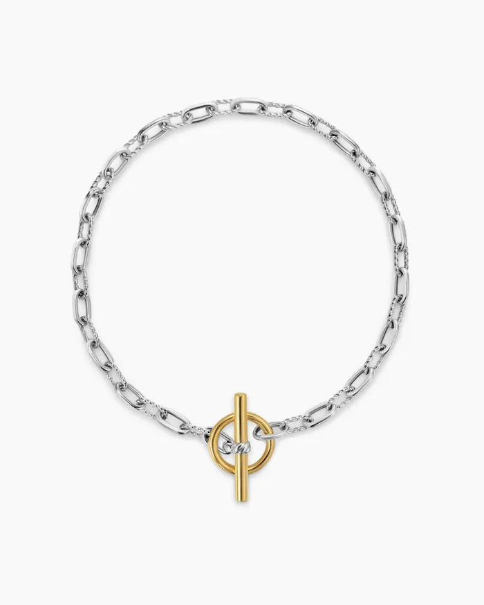 DY Madison Toggle Chain Bracelet In Sterling Silver With 18K Yellow Gold 3mm Women David Yurman Chain DY Madison Toggle Chain Bracelet In Sterling Silver With 18K Yellow Gold 3mm Women David Yurman Chain