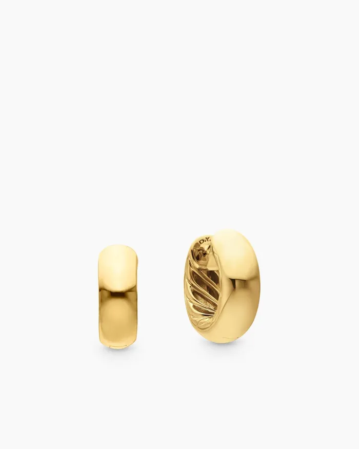 DY Mercer Micro Hoop Earrings In 18K Yellow Gold 134mm Women David Yurman Hoop DY Mercer Micro Hoop Earrings In 18K Yellow Gold 134mm Women David Yurman Hoop