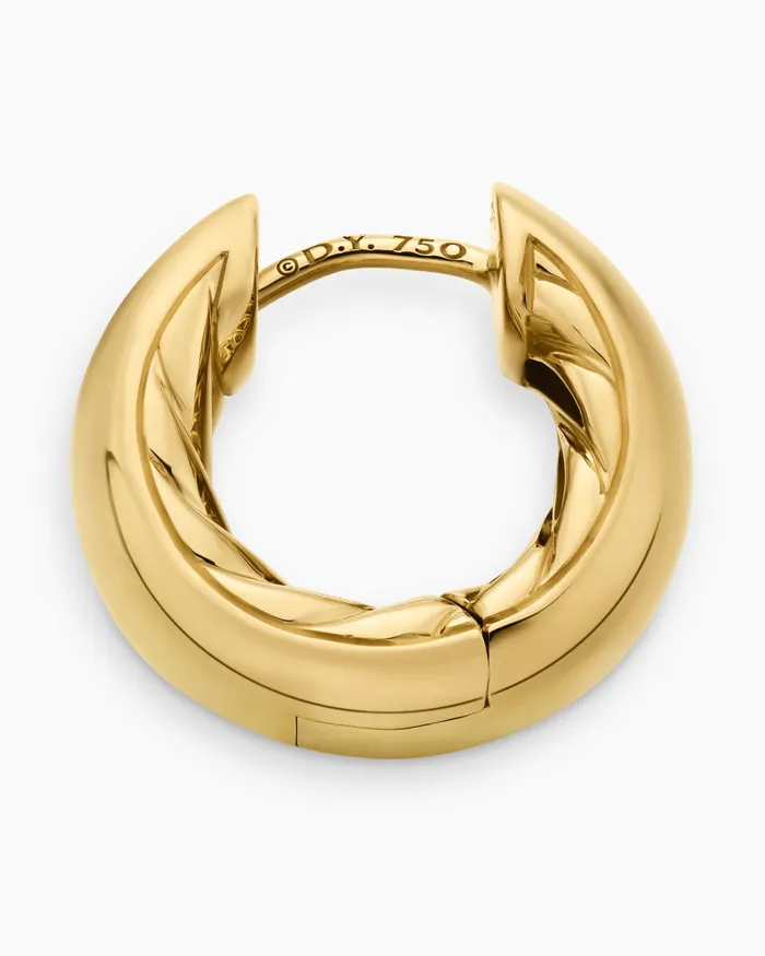 DY Mercer Micro Hoop Earrings In 18K Yellow Gold 134mm Women David Yurman Hoop DY Mercer Micro Hoop Earrings In 18K Yellow Gold 134mm Women David Yurman Hoop