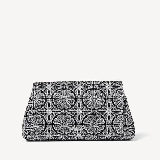 Evening Clutch Silver Metallic Rosette Women Aspinal Of London Mini