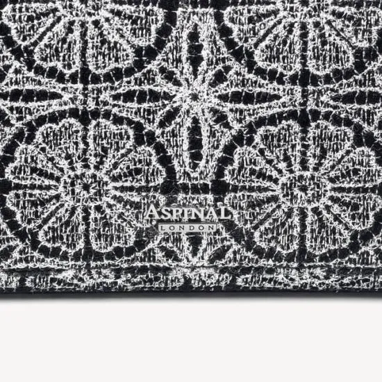 Evening Clutch Silver Metallic Rosette Women Aspinal Of London Mini