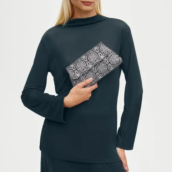 Evening Clutch Silver Metallic Rosette Women Aspinal Of London Mini