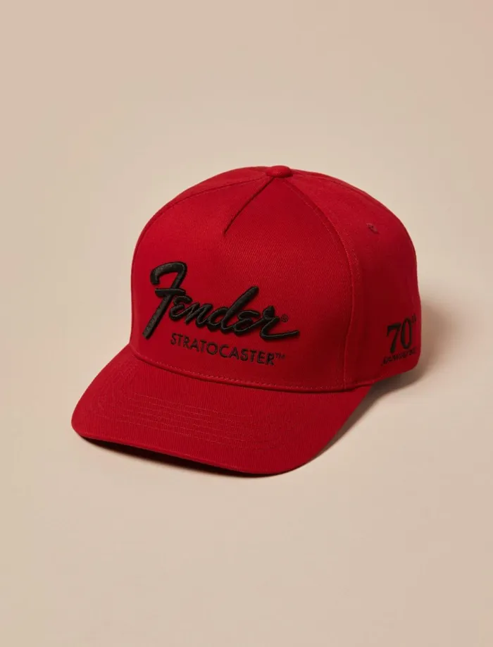 Fender 70th Anniversary Baseball Cap True Red Men Lucky Brand Hats