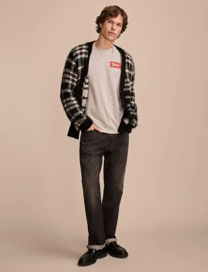 Fender Strat Photos Light Heather Grey Men Lucky Brand Graphic Tees