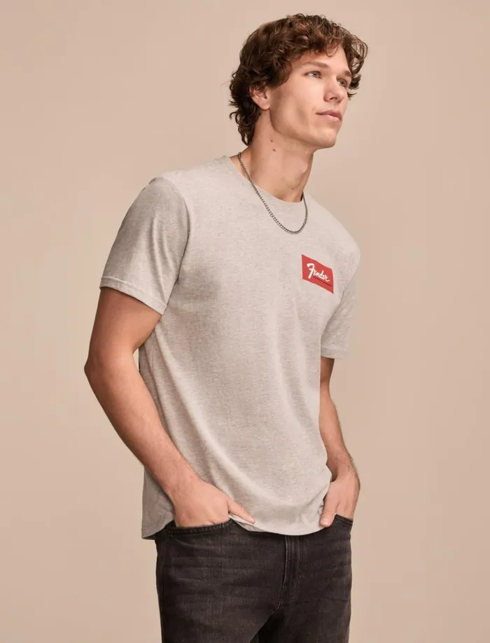Fender Strat Photos Light Heather Grey Men Lucky Brand Graphic Tees