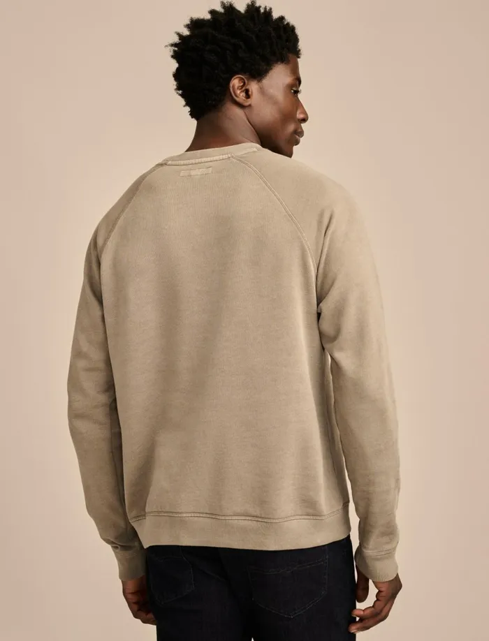Fleece Logo Raglan Crew Vetiver Men Lucky Brand Activewear
