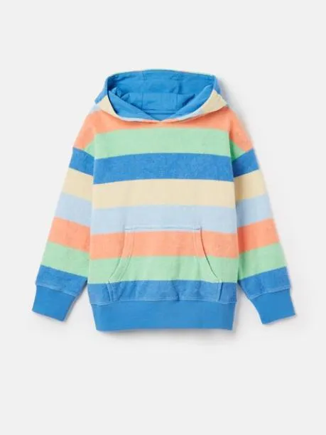 Fleeces and Sweatshirts Boys Joules Multi Stripe Towelling Hoodie