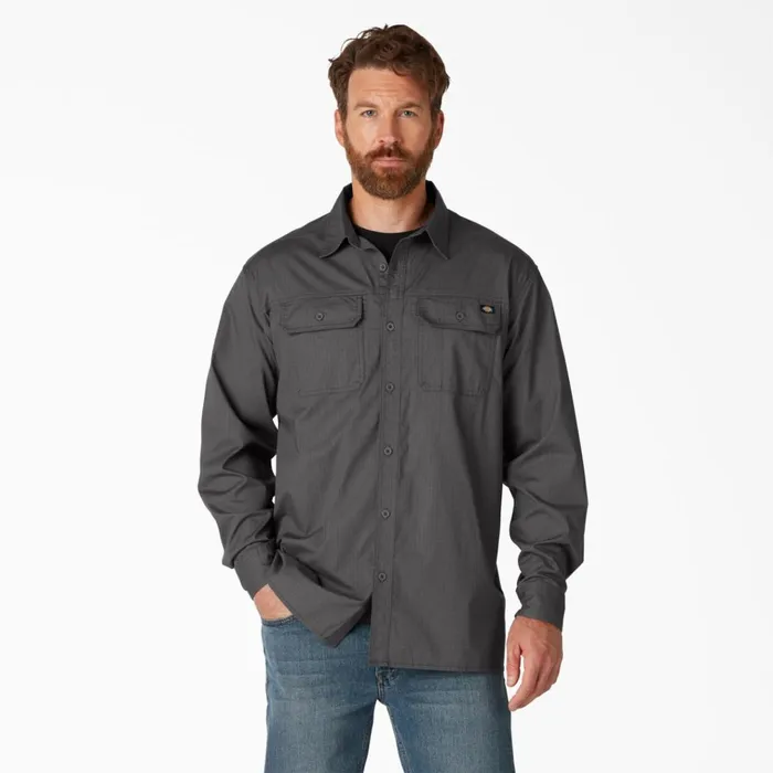 FLEX Ripstop Long Sleeve Shirt Rinsed Slate Rinsed Slate rsl Men Dickies Long Sleeve Work Shirts FLEX Ripstop Long Sleeve Shirt Rinsed Slate Rinsed Slate rsl Men Dickies Long Sleeve Work Shirts
