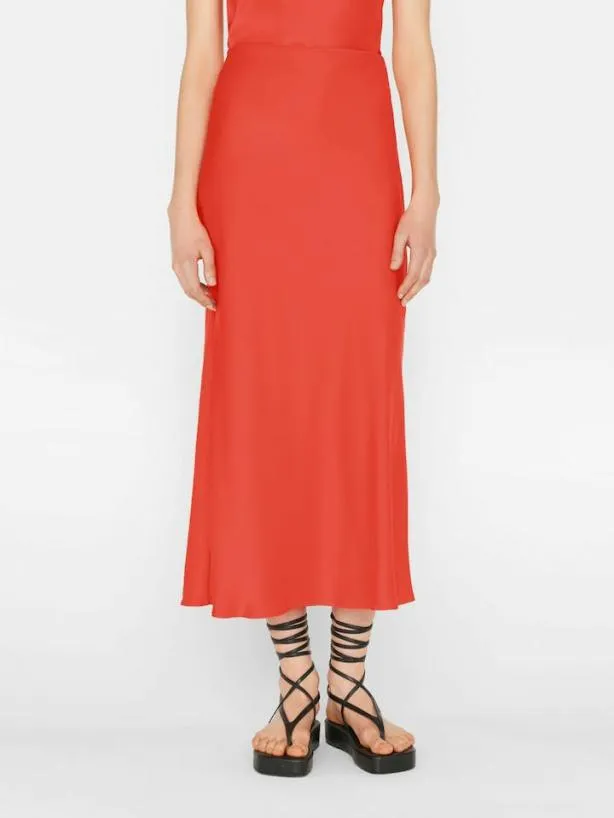 Frame Bias Midi Skirt In Red Orange Red Orange Women Skirts and Shorts
