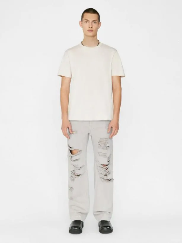Frame FRAME Logo Tee In White Beige White Beige Men Tees Frame FRAME Logo Tee In White Beige White Beige Men Tees