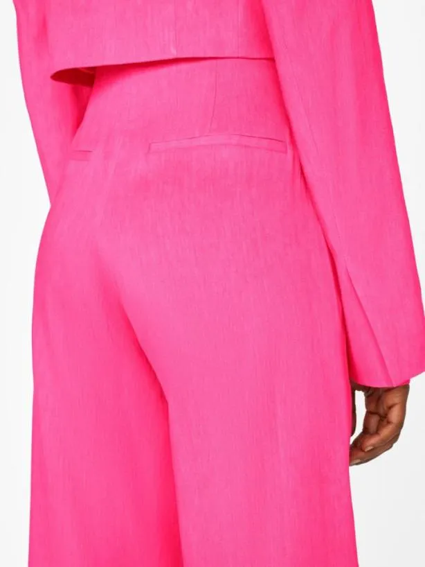 Frame High Rise Wide Leg Trouser In Flamingo Flamingo Women Pants Frame High Rise Wide Leg Trouser In Flamingo Flamingo Women Pants