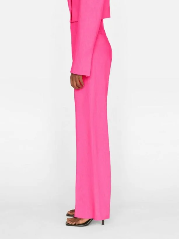Frame High Rise Wide Leg Trouser In Flamingo Flamingo Women Pants Frame High Rise Wide Leg Trouser In Flamingo Flamingo Women Pants