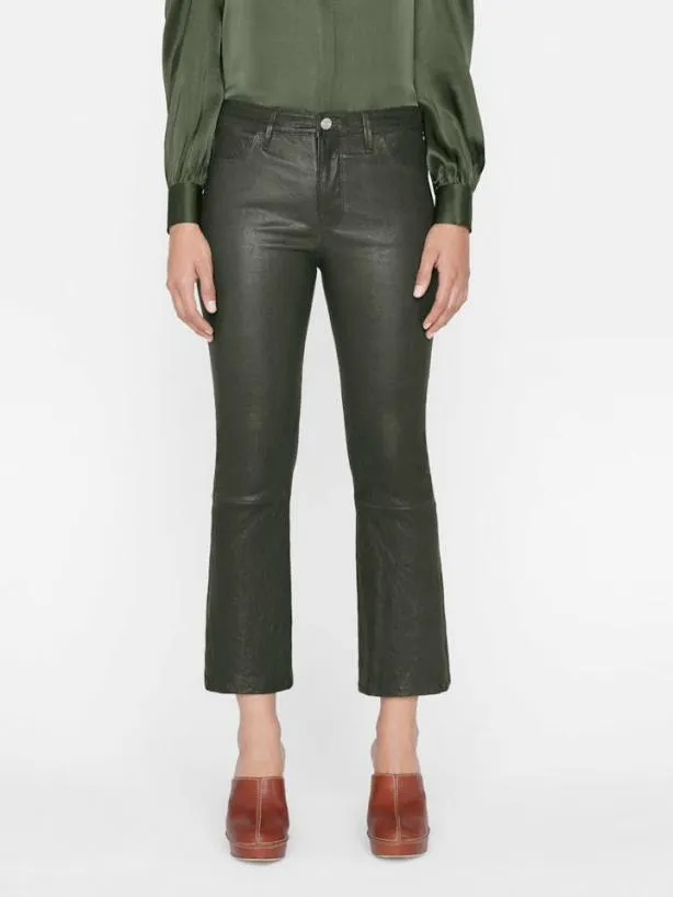 Frame Leather Le Crop Mini Boot In Surplus Surplus Women Leather and Suede