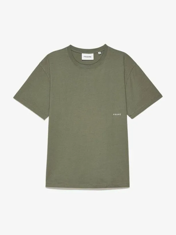 Frame Relaxed Vintage Washed Tee In Washed Khaki Green Washed Khaki Green Men Tees