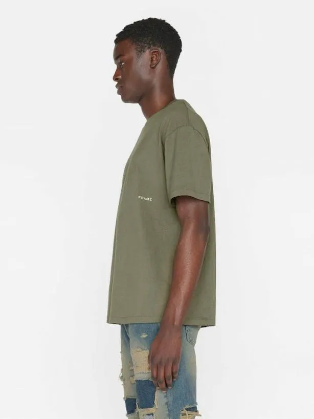 Frame Relaxed Vintage Washed Tee In Washed Khaki Green Washed Khaki Green Men Tees Frame Relaxed Vintage Washed Tee In Washed Khaki Green Washed Khaki Green Men Tees