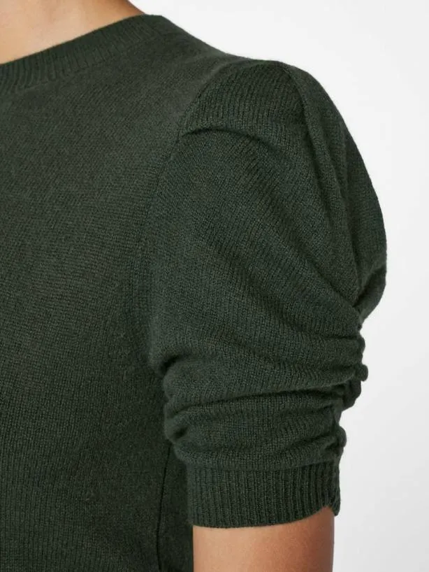 Frame Ruched Sleeve Cashmere Sweater In Surplus Surplus Women Sweaters Frame Ruched Sleeve Cashmere Sweater In Surplus Surplus Women Sweaters