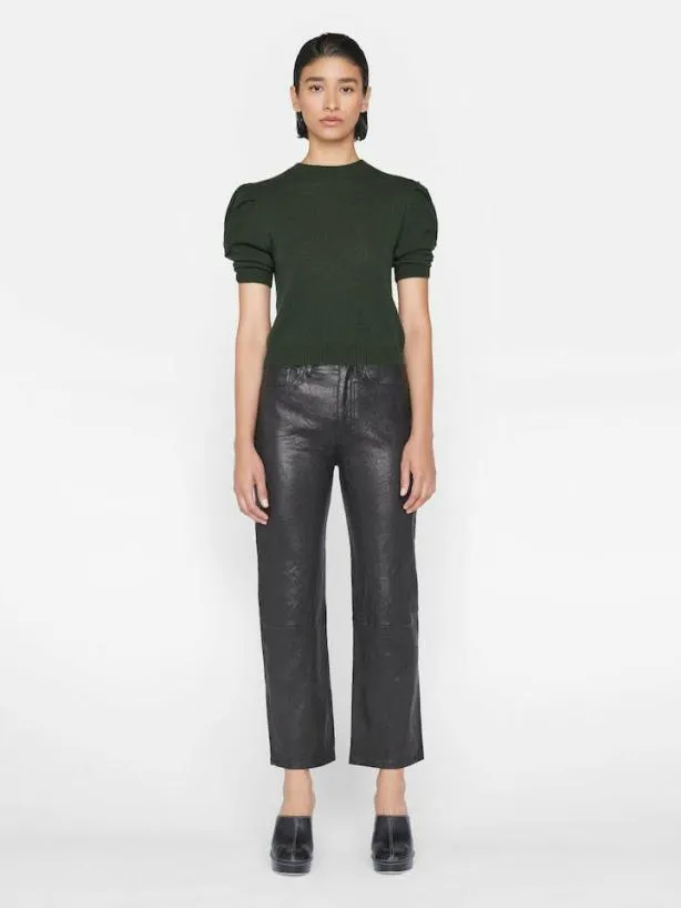 Frame Ruched Sleeve Cashmere Sweater In Surplus Surplus Women Sweaters Frame Ruched Sleeve Cashmere Sweater In Surplus Surplus Women Sweaters