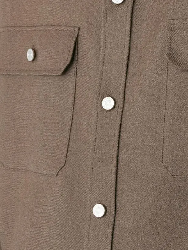 Frame Textured Overshirt In Smoke Wood Smoke Wood Men Shirts Frame Textured Overshirt In Smoke Wood Smoke Wood Men Shirts