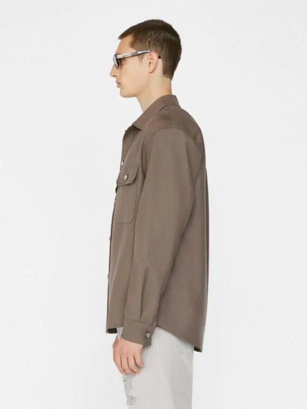 Frame Textured Overshirt In Smoke Wood Smoke Wood Men Shirts Frame Textured Overshirt In Smoke Wood Smoke Wood Men Shirts