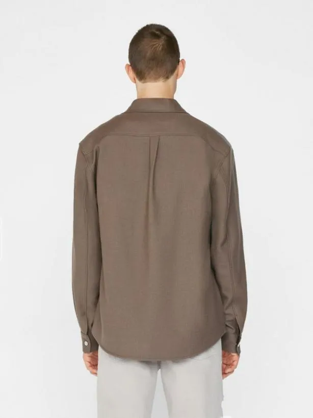 Frame Textured Overshirt In Smoke Wood Smoke Wood Men Shirts Frame Textured Overshirt In Smoke Wood Smoke Wood Men Shirts