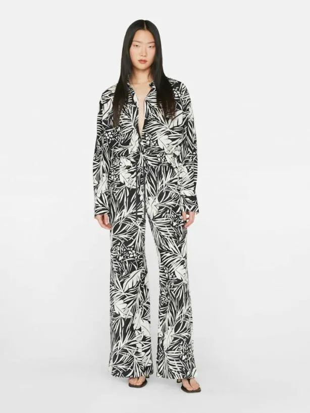 Frame The Oversized Shirt In Noir Multi Noir Multi Women Tops and Blouses Frame The Oversized Shirt In Noir Multi Noir Multi Women Tops and Blouses