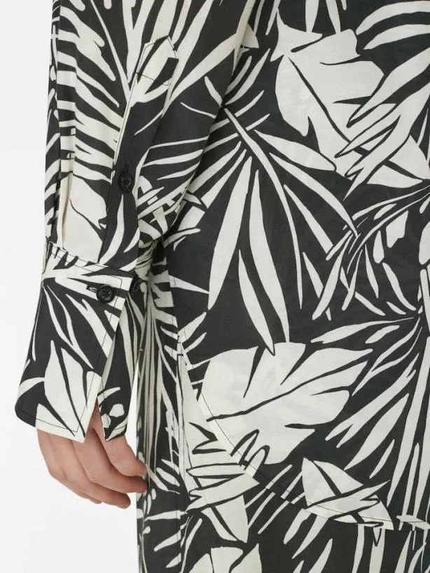 Frame The Oversized Shirt In Noir Multi Noir Multi Women Tops and Blouses Frame The Oversized Shirt In Noir Multi Noir Multi Women Tops and Blouses