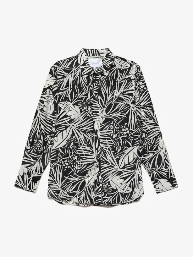 Frame The Oversized Shirt In Noir Multi Noir Multi Women Tops and Blouses Frame The Oversized Shirt In Noir Multi Noir Multi Women Tops and Blouses